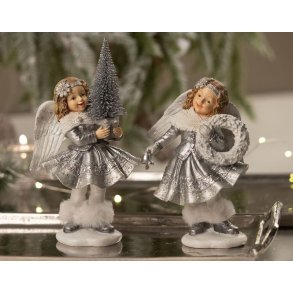 Engle  med klokke og juletr